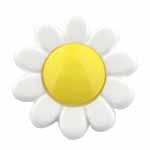 Cirque 95 02813K White Flower with Yellow Center Button (3/card) .56"/15 mm